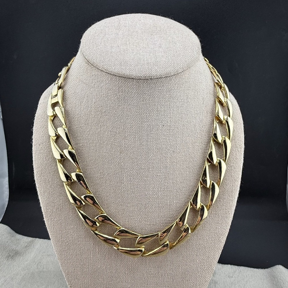 Vintage Estate Chain Gold Tone Chunky Link Snap Closure 19in